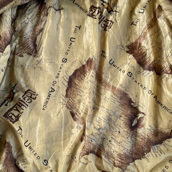 🔥VTG Phase Two Genuine Leather Bomber Aviator Pilot Jacket USA Map Lined Mens - Picture 14 of 16